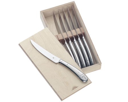 Biffkniv stor 6 st. blank stål 23 cm test