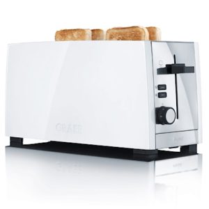 Brødrister 4 skiver, 4 Varmeelementer, 1380W, hvit