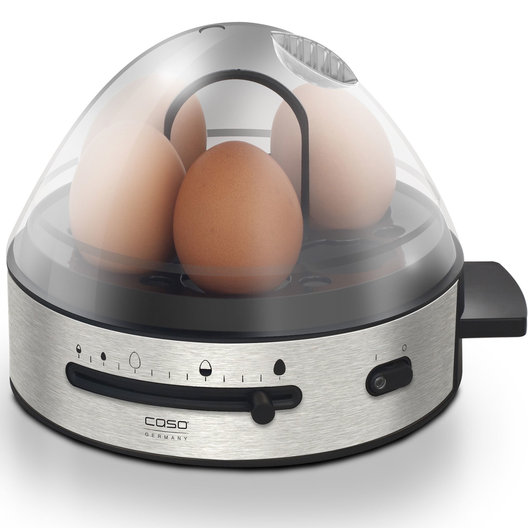 Caso E7 Eggekoker, 7 egg, Stål/Svart test