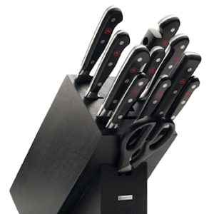 CLASSIC Knivblokk Sett 12 deler Svart