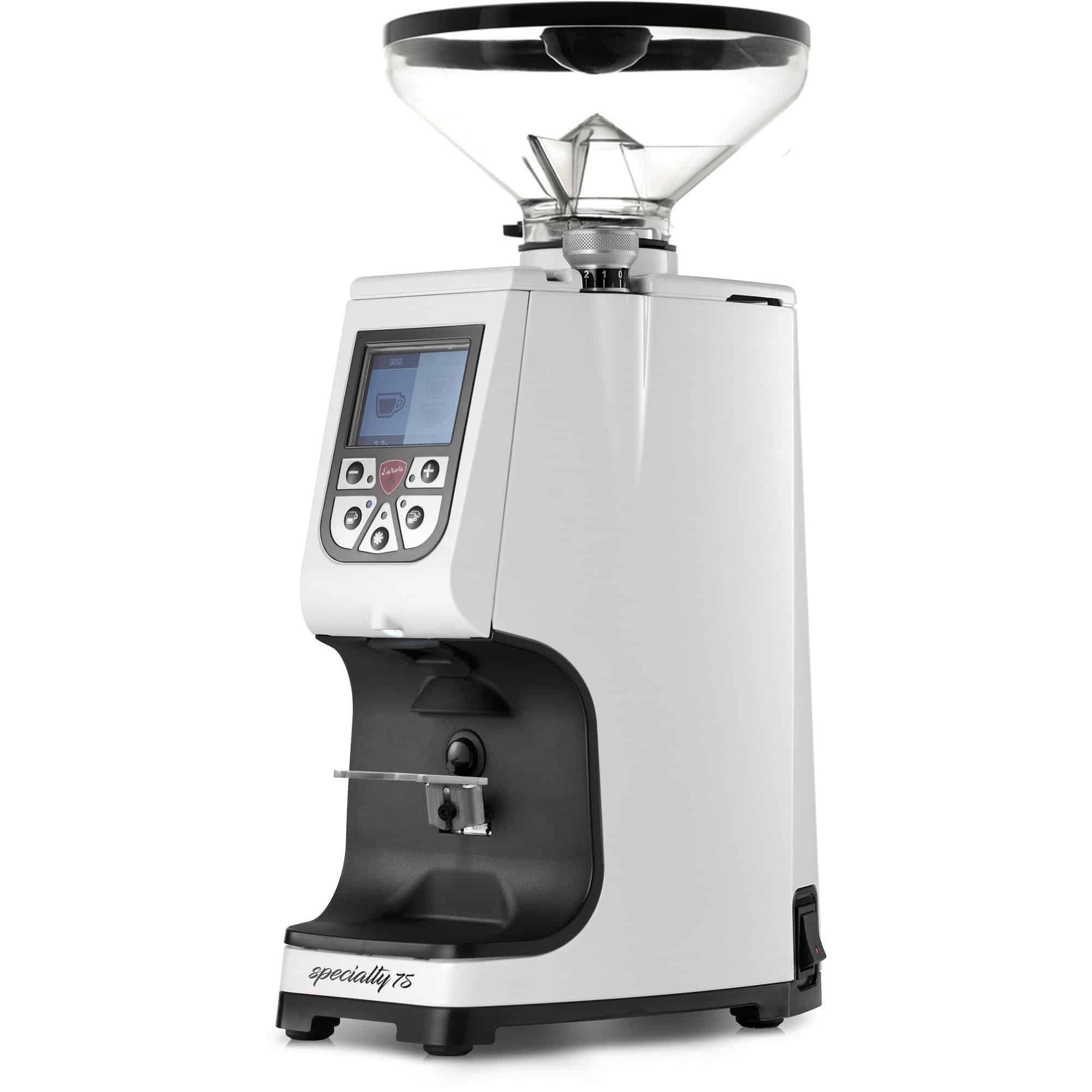 Eureka ATOM Specialty 75 elektronisk kaffekvern, hvit test