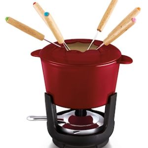 Fonduesett Støpejern Rød 1,1 L