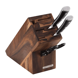 Knivblokk, Akacia, for 5 kniver, bryne og saks