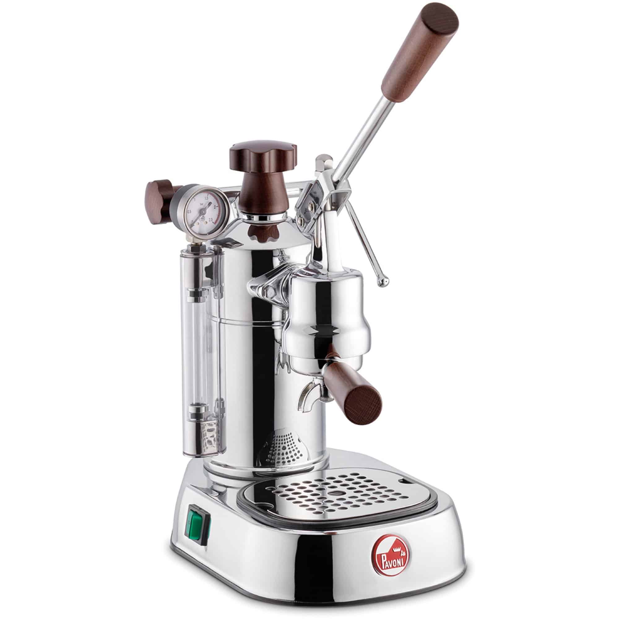 La Pavoni Professional Espressomaskin, 1,6 liter, Rustfritt stål med trehåndtak LPLPLH01EU - BEST I TEST 2025