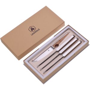 Laguiole Biffkniver med bambusskjefter, 4 stk.