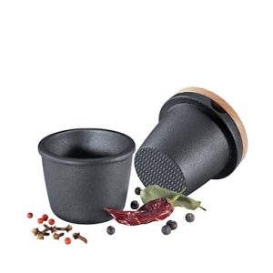 Morter oppbevaringskrukke 2 deler m trelokk