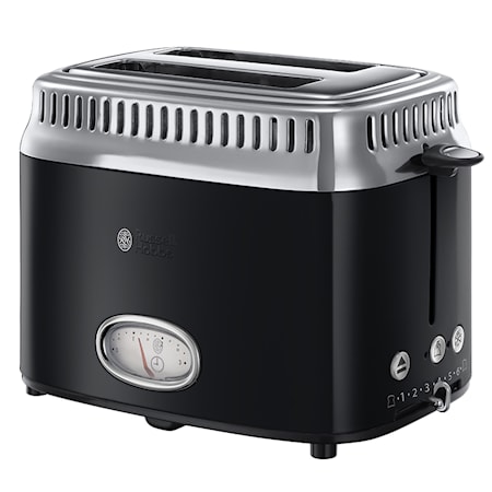 Russell Hobbs Brødrister 2 skivers Retro Svart test