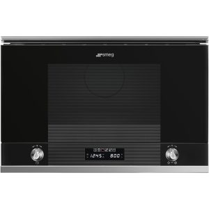 Smeg Linea Kompakt Mikrobølgeovn 60 cm, Svart