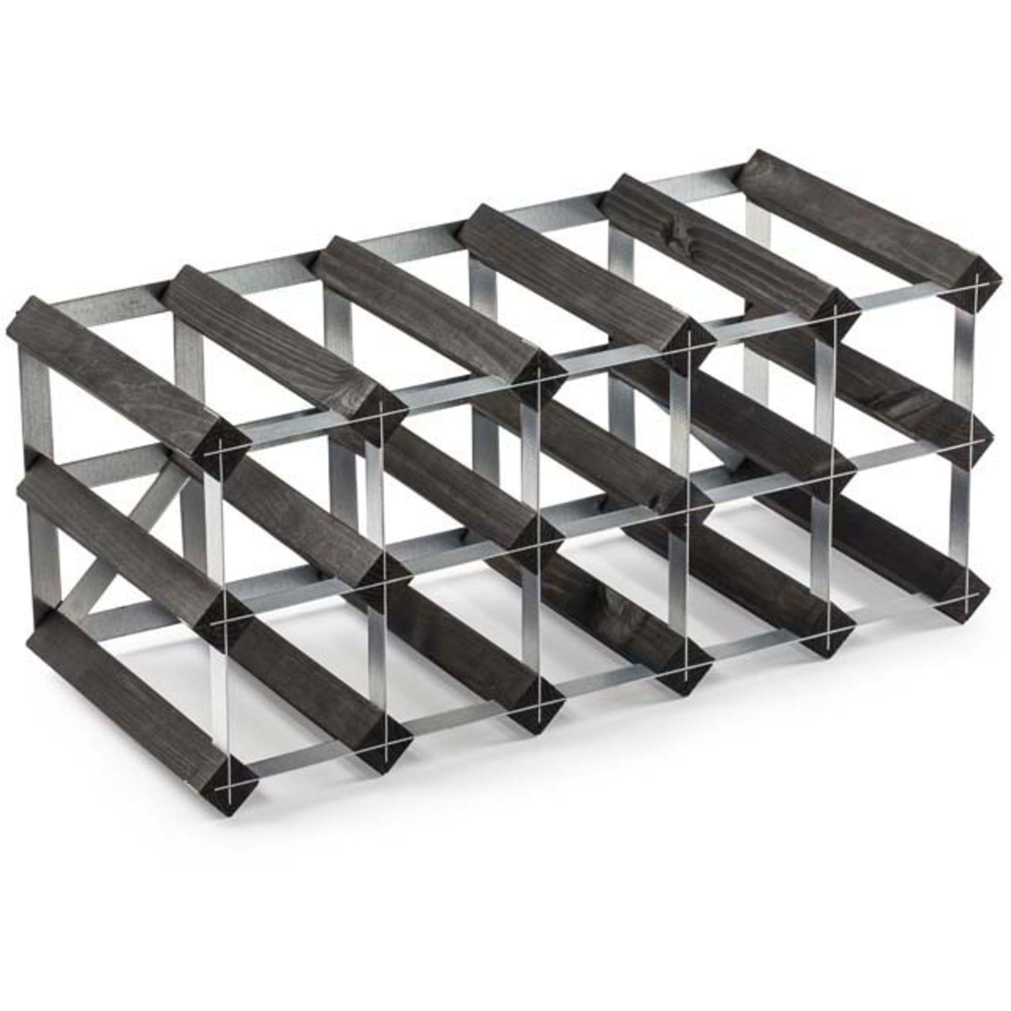 Traditional Wine Racks Vinstativ Påbyggingsbart 15 flasker Black Ash test