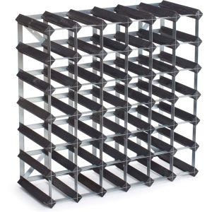 Traditional Wine Racks Vinstativ Påbyggingsbart 42 flasker Black Ash