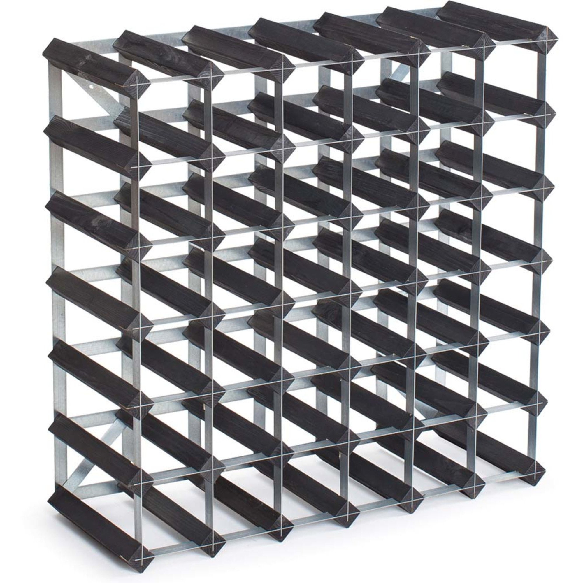 Traditional Wine Racks Vinstativ Påbyggingsbart 42 flasker Black Ash test