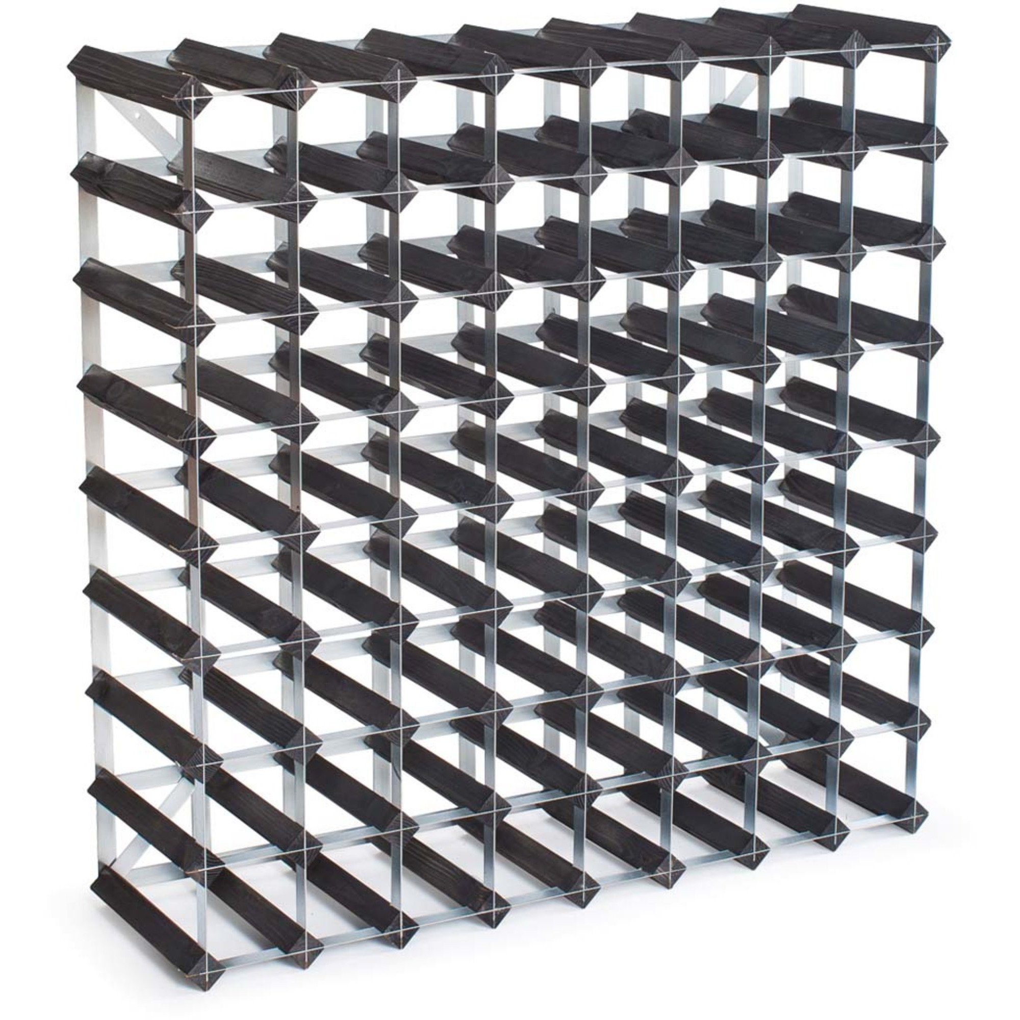 Traditional Wine Racks Vinstativ Påbyggingsbart 72 flasker Black Ash test