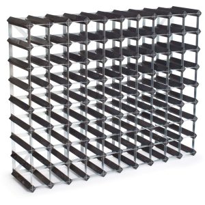 Traditional Wine Racks Vinstativ Påbyggingsbart 90 flasker Black Ash