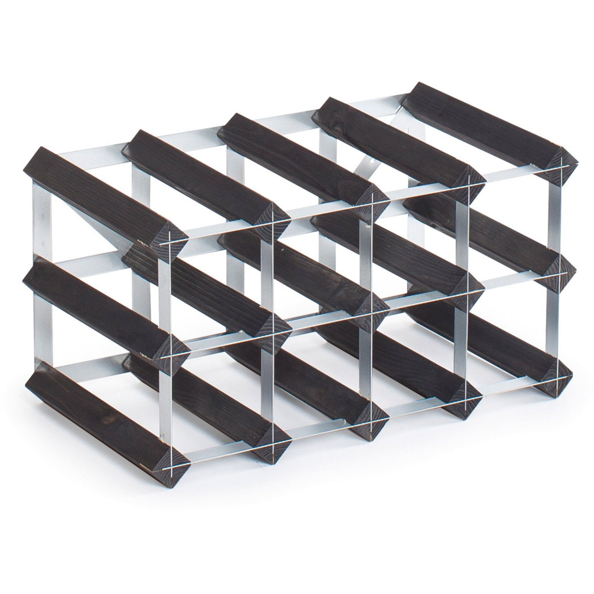 Traditional Wine Racks Vinstativ Påbygningsbart 12 flasker Black Ash test