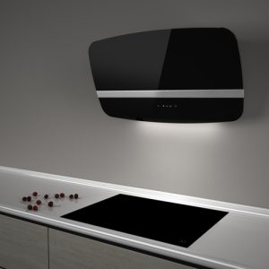 Witt Vision80 Black-2 Vegghengt ventilator - Svart/glass