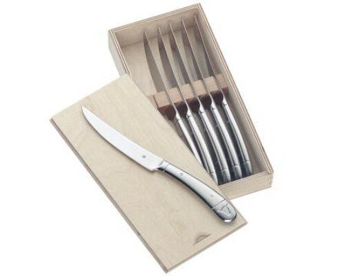 Biffkniv stor 6 st. blank stål 23 cm