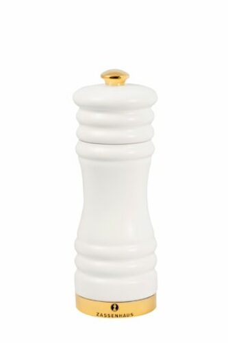 Pepperkvern matt hvit/gull 15 cm