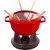 Staub Fondue Sett 20 cm Rød med Creme Innside