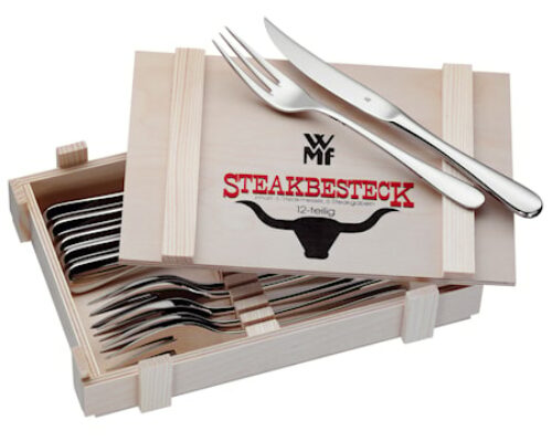 Steakbestikk/Grillbestikk 12 deler Blank Stål