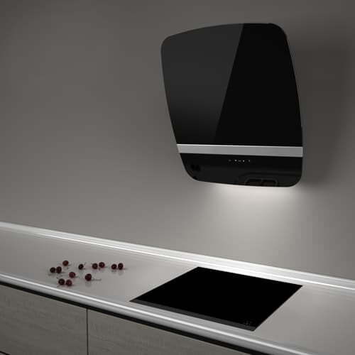 Witt Vision55 Black-2 Vegghengt ventilator – Svart/sølv