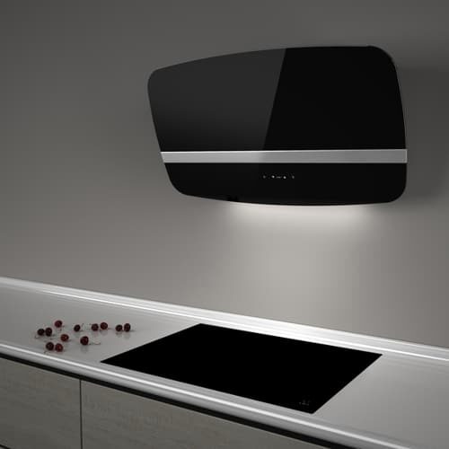 Witt Vision80 Black-2 Vegghengt ventilator – Svart/glass
